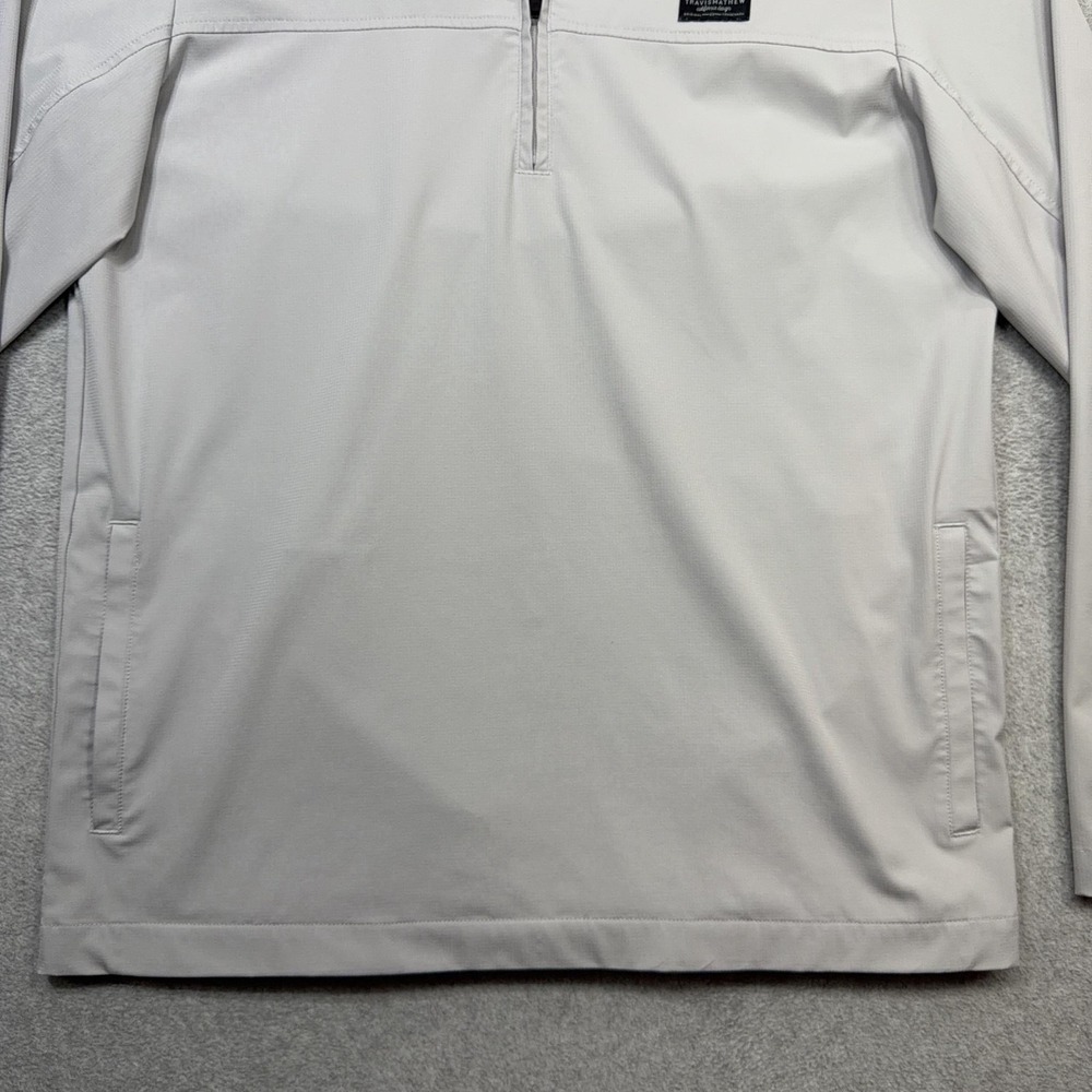 Travis Mathew Jacket Mens Medium Light Gray 1/2 Zip Windbreaker Golf Pullover - Picture 5 of 14
